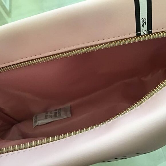 Too Faced Roomy Pink Makeup Bag Cosmetics bag. BRAND NEW!! - Picture 5 of 6